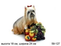 Фигурка декоративная собака с корзинкой