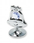 Фигурка с кристаллами Swarovski Колокольчик, серебристого цвета с голубыми кристаллами,сталь