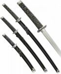 Набор самурайских мечей, 3 шт. Ножны черные