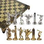 Шахматы подарочные ОЛИМПИЙСКИЕ ИГРЫ латунь, бронза 36*36 см